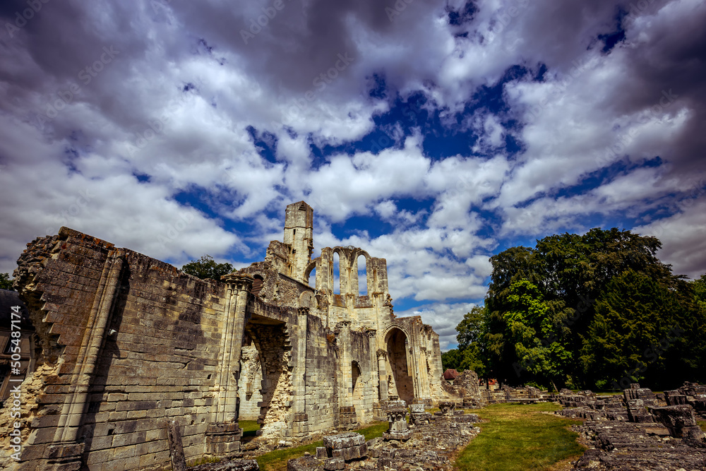 ruins of Chaalis abbey, Chaalis, France