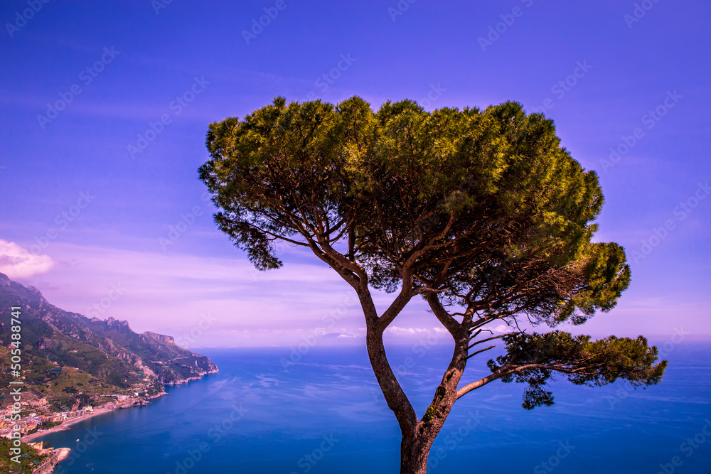Coastline in Ravello, Amalfi coast, italy