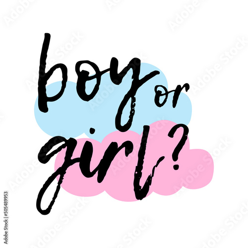 Boy or girl? Gender reveal party card, banner vector element  design
