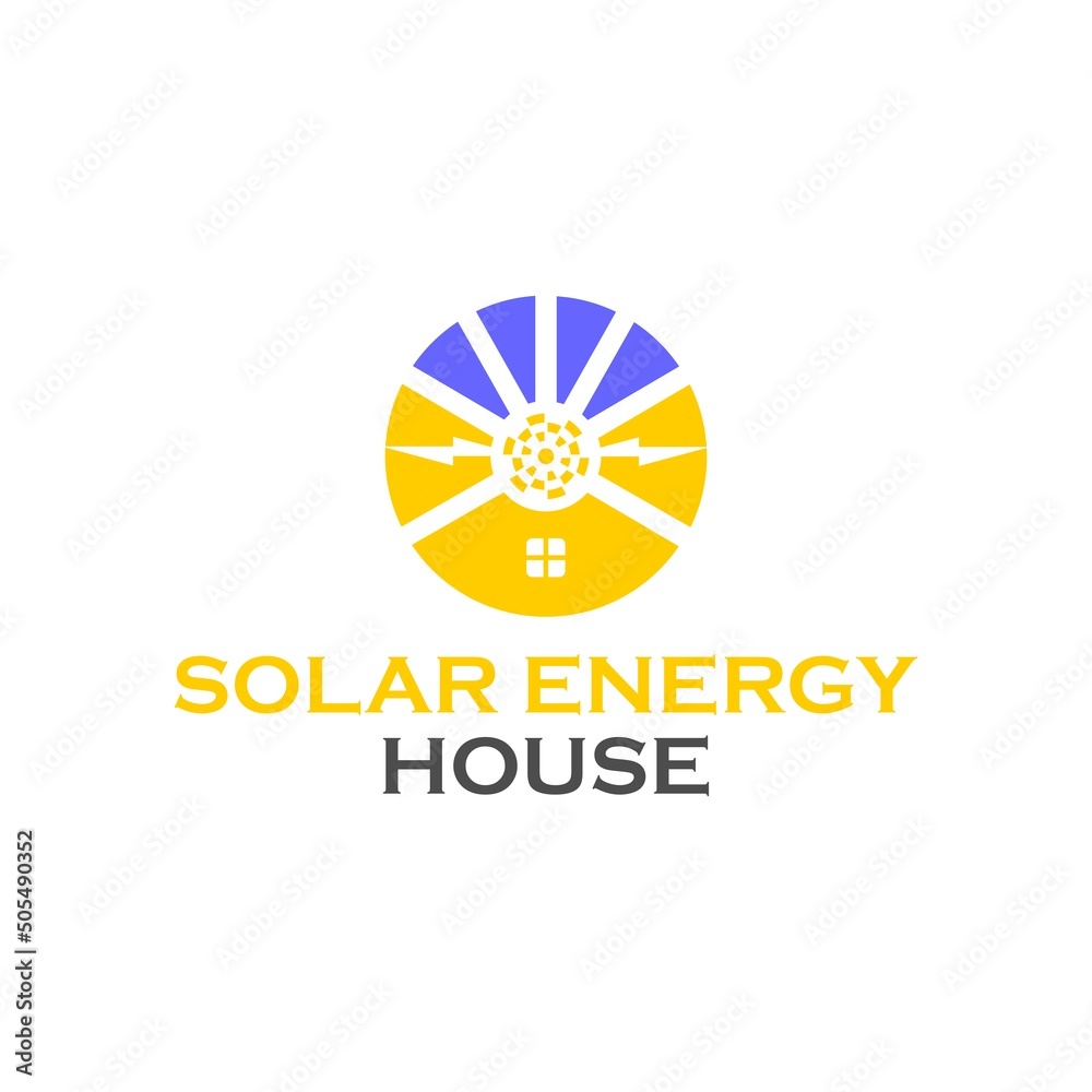solar energy house logo template solar energy house logo template