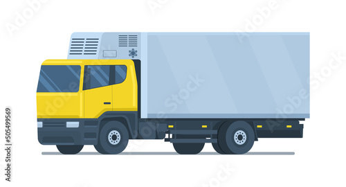 Refrigerated truck isolated. Vector illustration.