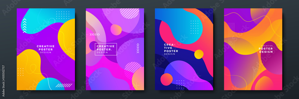 Φωτογραφία Abstract trendy gradient flowing geometric pattern background texture for poster cover design