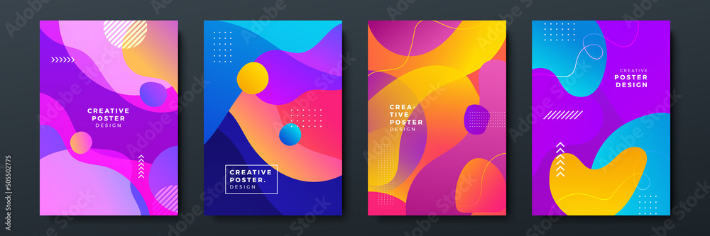 Φωτογραφία Abstract trendy gradient flowing geometric pattern background texture for poster cover design