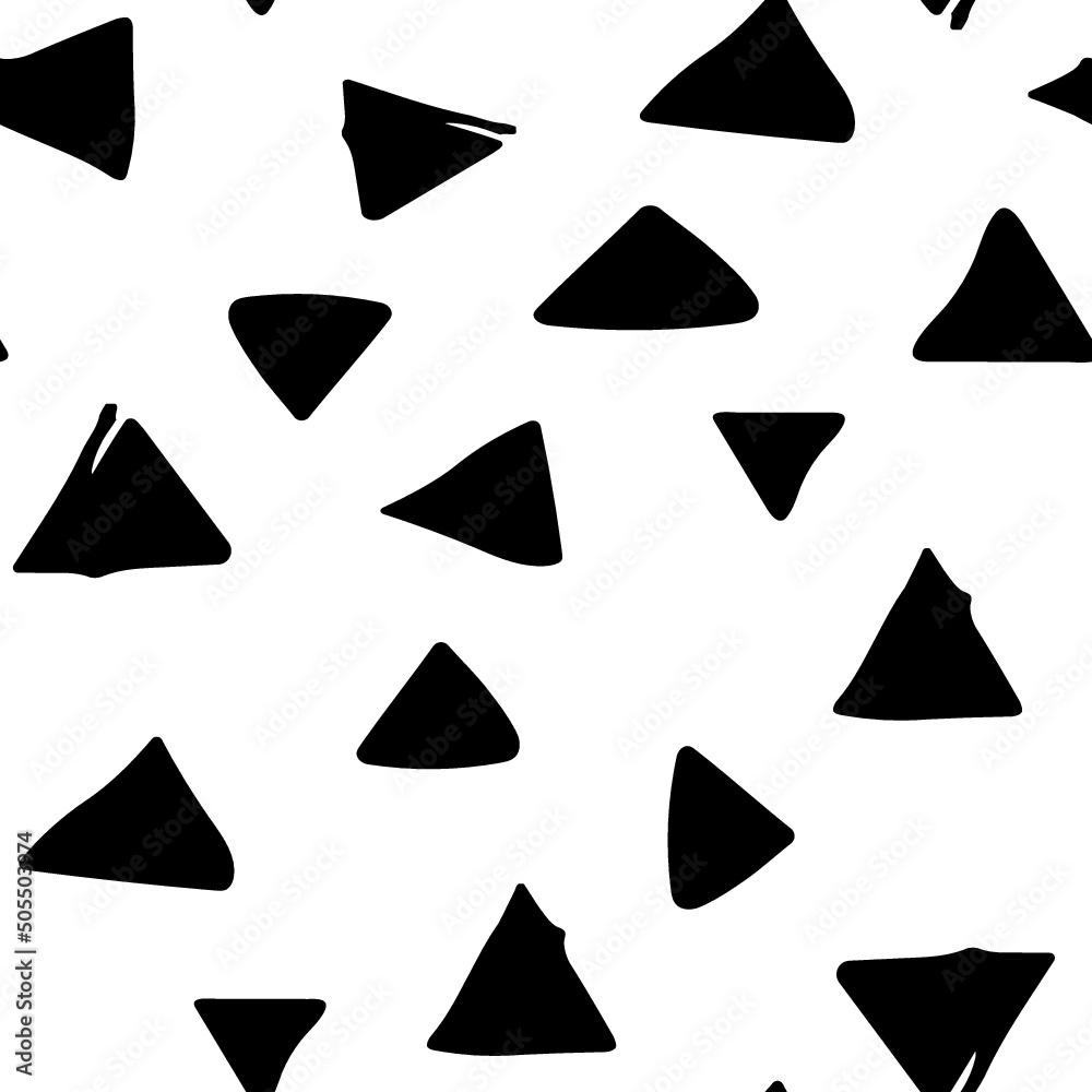 Seamless geometric pattern of triangles by hand Seamless geometric pattern of triangles by hand