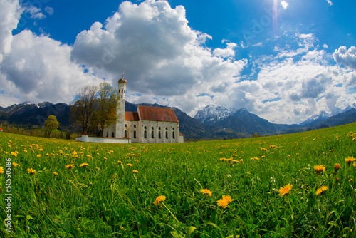 St. Coloman church in Neuschwanstein Alps by Munich, Germany photo