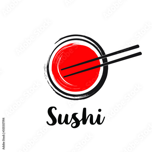 Japanese cuisine restaurant sushi menu cover template. Eps10 vector illustration