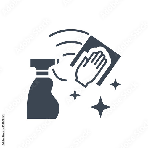 Cleaning related vector glyph icon