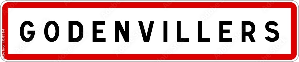 Panneau entrée ville agglomération Godenvillers / Town entrance sign Godenvillers Panneau entrée ville agglomération Godenvillers / Town entrance sign Godenvillers