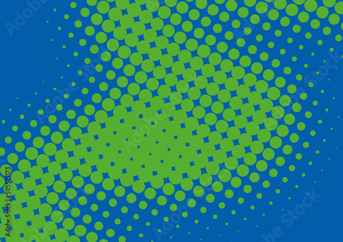 Bright blue and green background in pop art comic book style, vector illustration