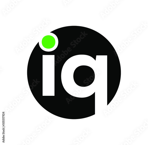 Vector design for a logo with "iq" initials on a white background