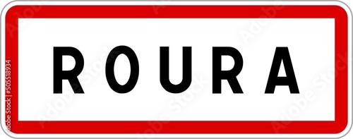 Panneau entrée ville agglomération Roura / Town entrance sign Roura photo
