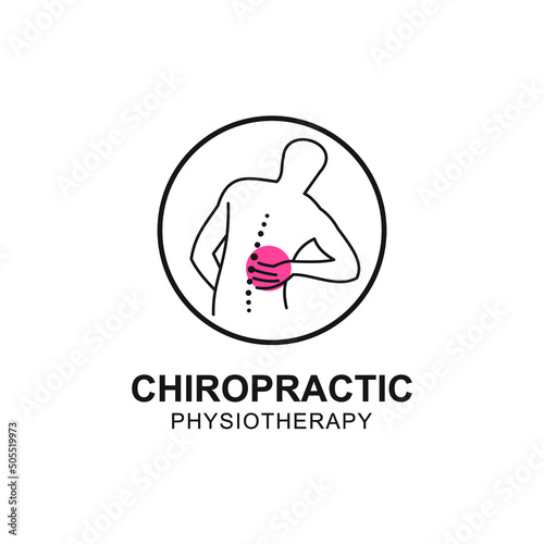 Vector illustration of a chiropractic physiotherapy logo isolated on a white background