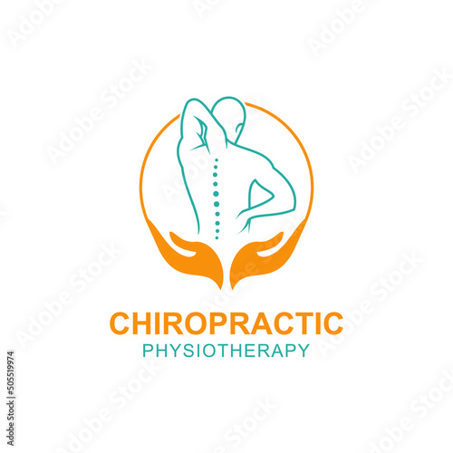 Vector illustration of a chiropractic physiotherapy logo isolated on a white background