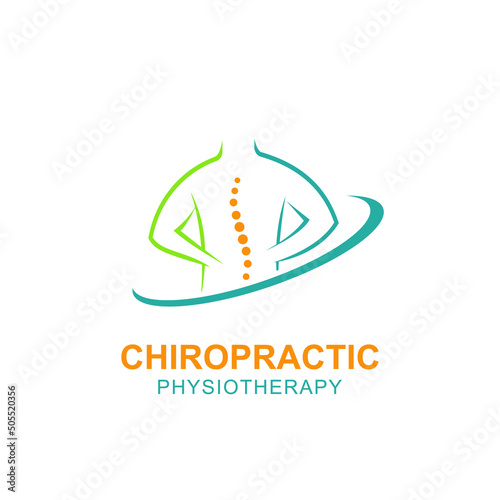 Vector illustration of a chiropractic physiotherapy logo isolated on a white background
