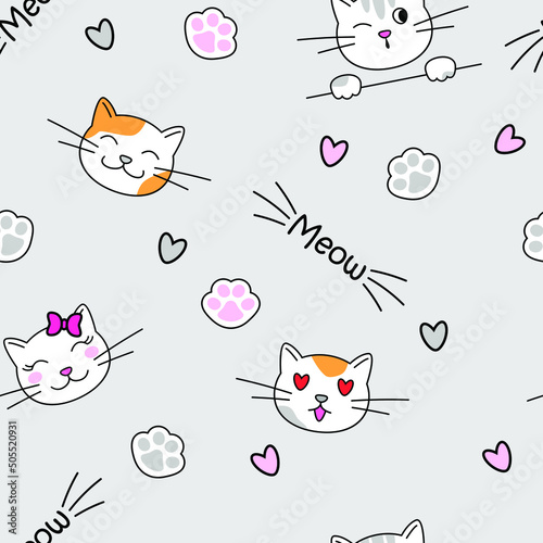 cute cats pattern for textil and backgraund