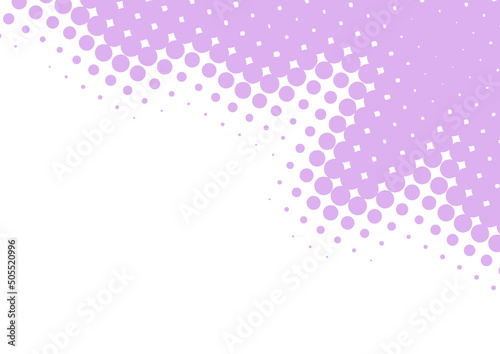 Fun purple and white dotted pop art background in retro comics style, vector