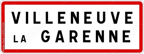 Panneau entrée ville agglomération Villeneuve-la-Garenne / Town entrance sign Villeneuve-la-Garenne