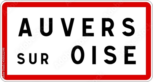 Konstfotografi Panneau entrée ville agglomération Auvers-sur-Oise / Town entrance sign Auvers-s