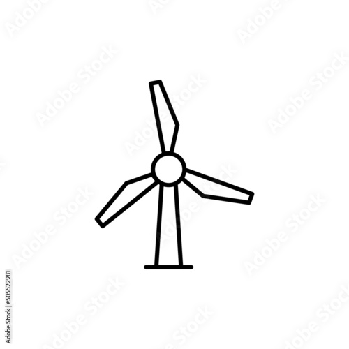 Windmill icon. Environmentally friendly source of energy. Wind force transferred to energy. Cleanliness, ecology, economy. Vector sign in a simple style isolated on a white background. eps 10