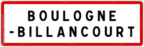 Panneau entrée ville agglomération Boulogne-Billancourt / Town entrance sign Boulogne-Billancourt