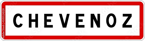Panneau entrée ville agglomération Chevenoz / Town entrance sign Chevenoz
