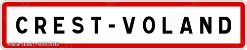 Panneau entrée ville agglomération Crest-Voland / Town entrance sign Crest-Voland