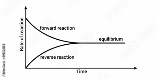 chemical equilibrium graph diagram vector illustration isolated on white background