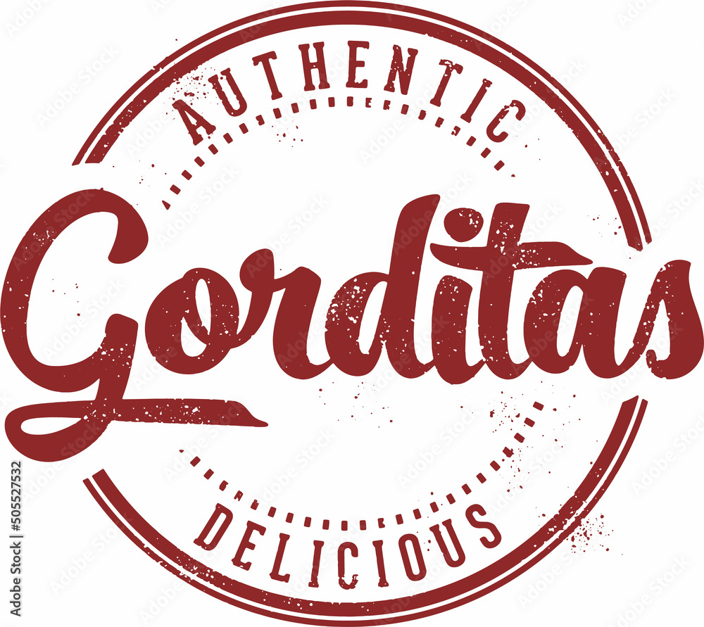 Authentic Mexican Gorditas Restaurant Menu Stamp Authentic Mexican Gorditas Restaurant Menu Stamp