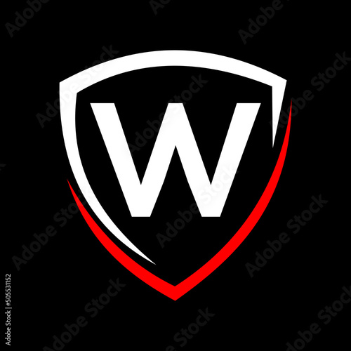 Shield Logo On Letter W Vector, Privacy icon Safe and Protection Logotype Sign Template