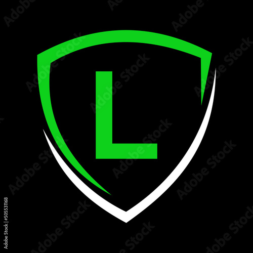 Shield Logo On Letter L Vector, Privacy icon Safe and Protection Logotype Sign Template