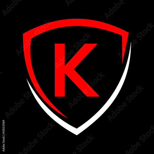 Shield Logo On Letter K Vector, Privacy icon Safe and Protection Logotype Sign Template