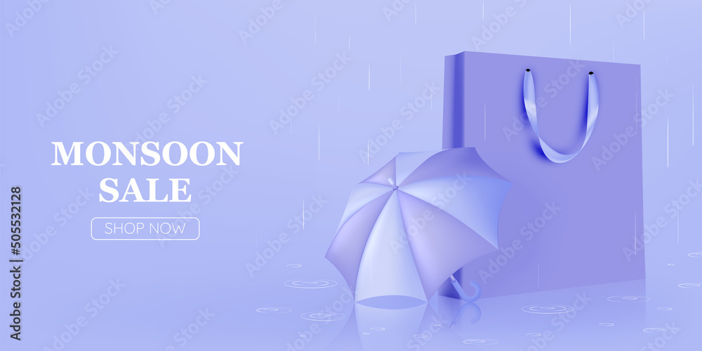 Εκτύπωση καμβά Cute umbrella for monsoon season