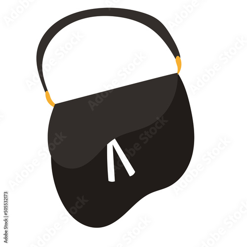 Stylish cartoon female black bag.Colorful modern accessories