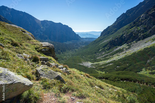 Mountain landscape of the Mengusovska Valley. High Tatras in Slovakia.