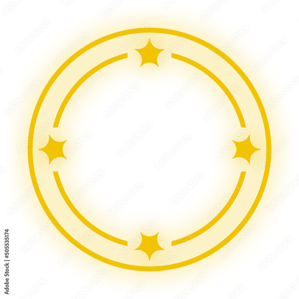 neon star circle frame

