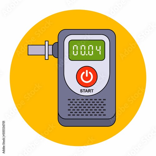 a device for determining the intoxication of a person. breathalyzer flat vector illustration.