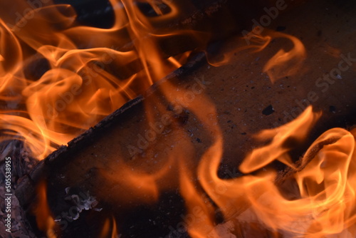 close up of fire