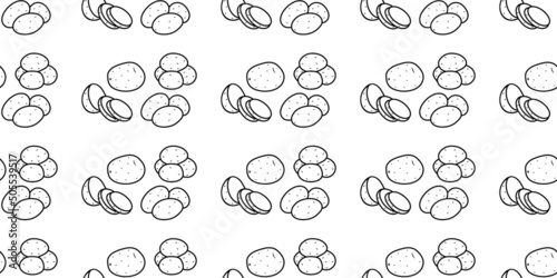 vector illustration of potato doodle seamless pattern
