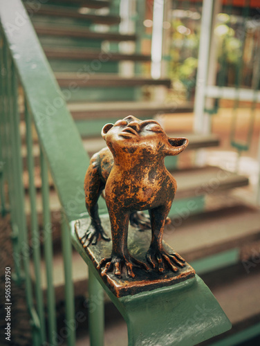 cute animla figure on a handrail photo
