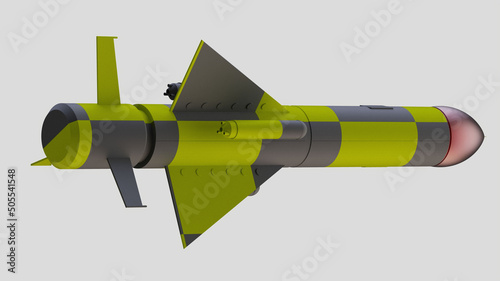 Obraz na plátně rocket missile war conflict ammo warhead nuclear militar weapon nuke 3d illustra