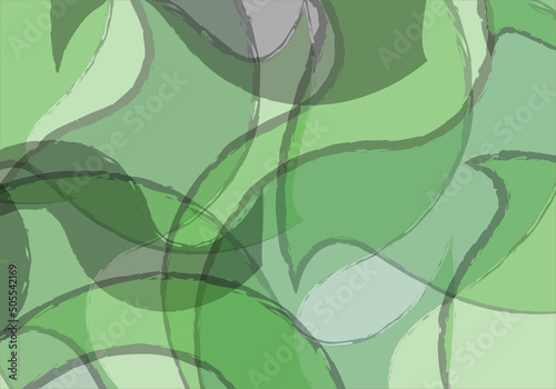 Fondo de formas abstractas en tonos verdes y grises transparentes con trazo photo