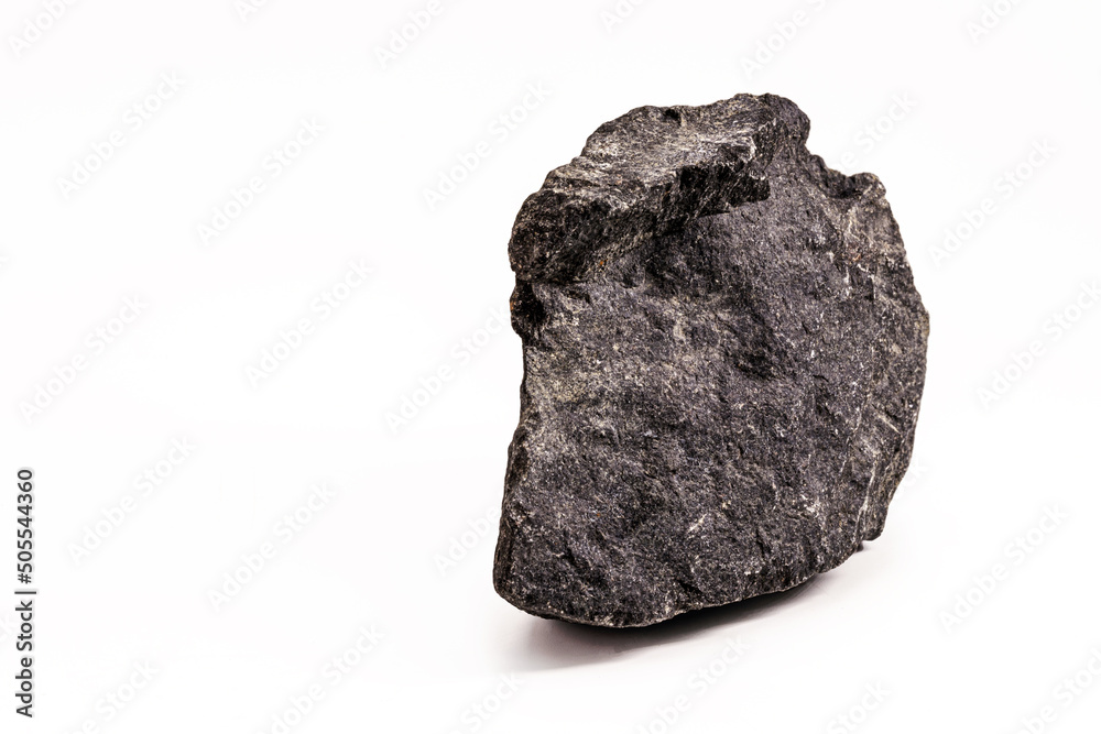 stone used in paving or paving, called granite or crushed stone, isolated on white background, copyspace