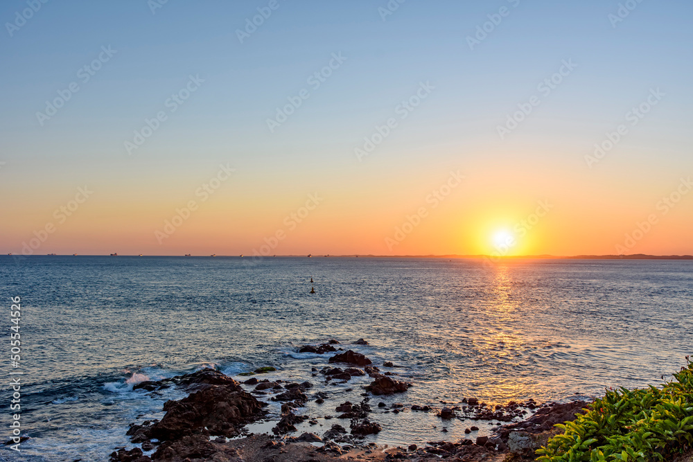 Φωτογραφία Sunset at Todos os Santos bay in the famous city of Salvador in Bahia northeast