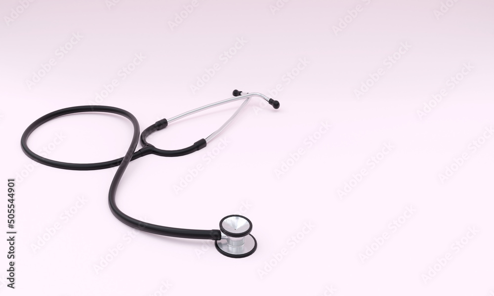 3d illustration, stethoscope, on light background, copy space, 3d rendering 3d illustration, stethoscope, on light background, copy space, 3d rendering