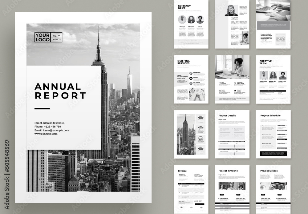 Annual Report Stock Template Adobe Stock
