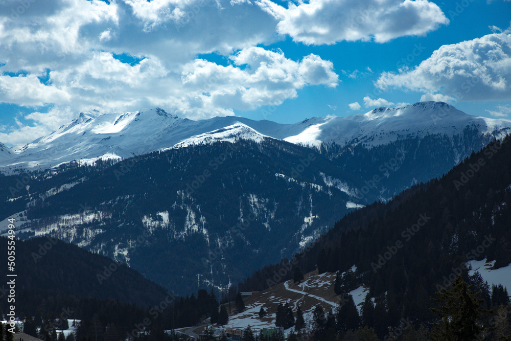 swiss mountains landscape in Lenzerheide Switzerland