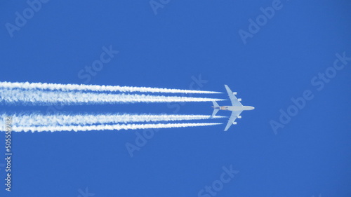 contrails jet trails plane blue sky 380