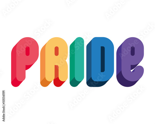 colored pride lettering