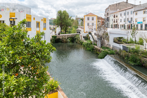Natural view of the River Almonda in the old city of Torres Novas, district of Santarem, Portugal
