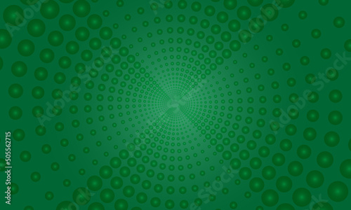 Abstract 3D green background with perspective circle gradient